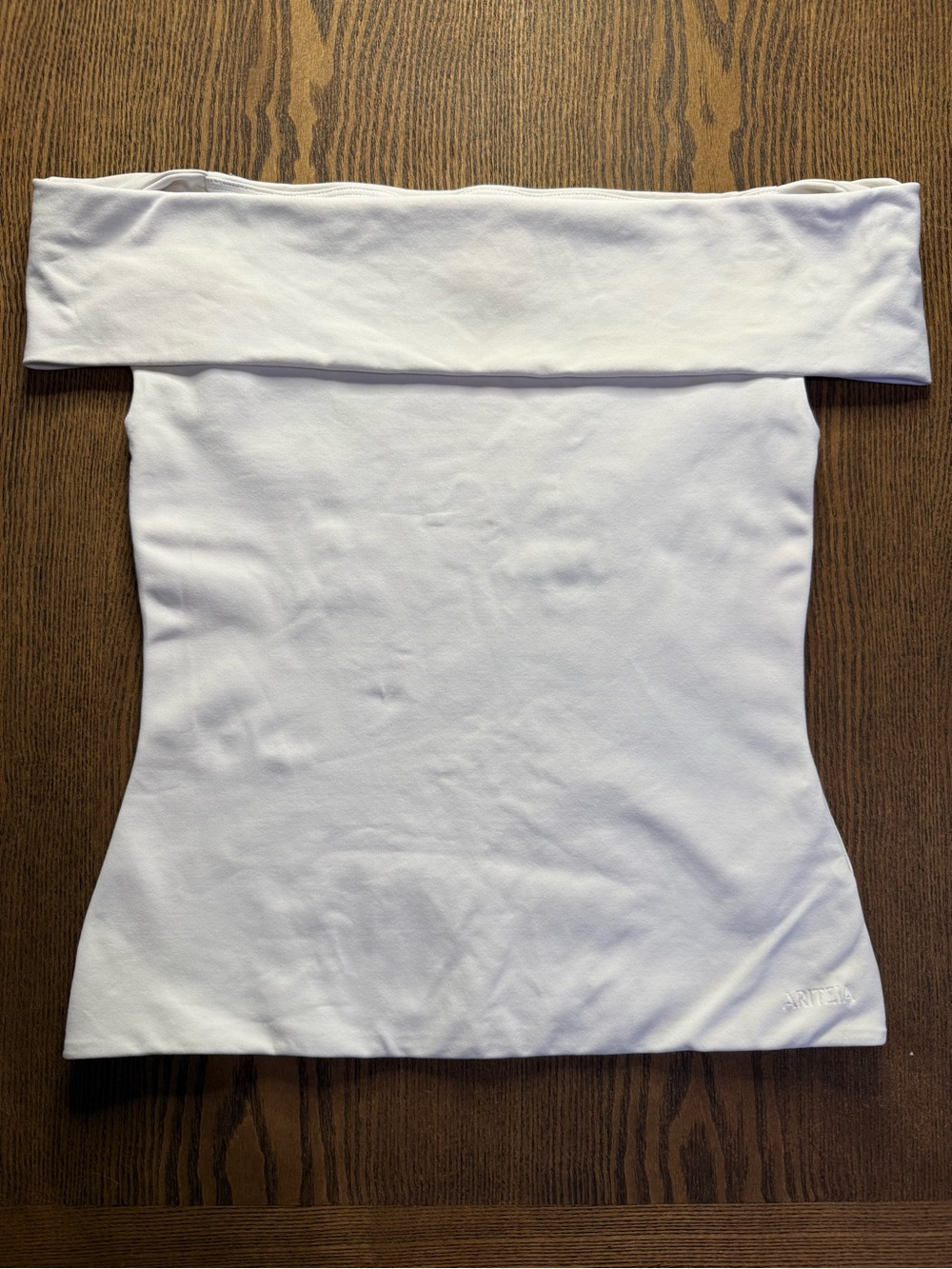 Aritzia White Fold-Over Off-Shoulder Camisole